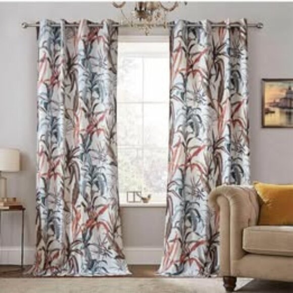 Floral Curtains - 2 panels - 52x108 - New - Picture 1 of 3